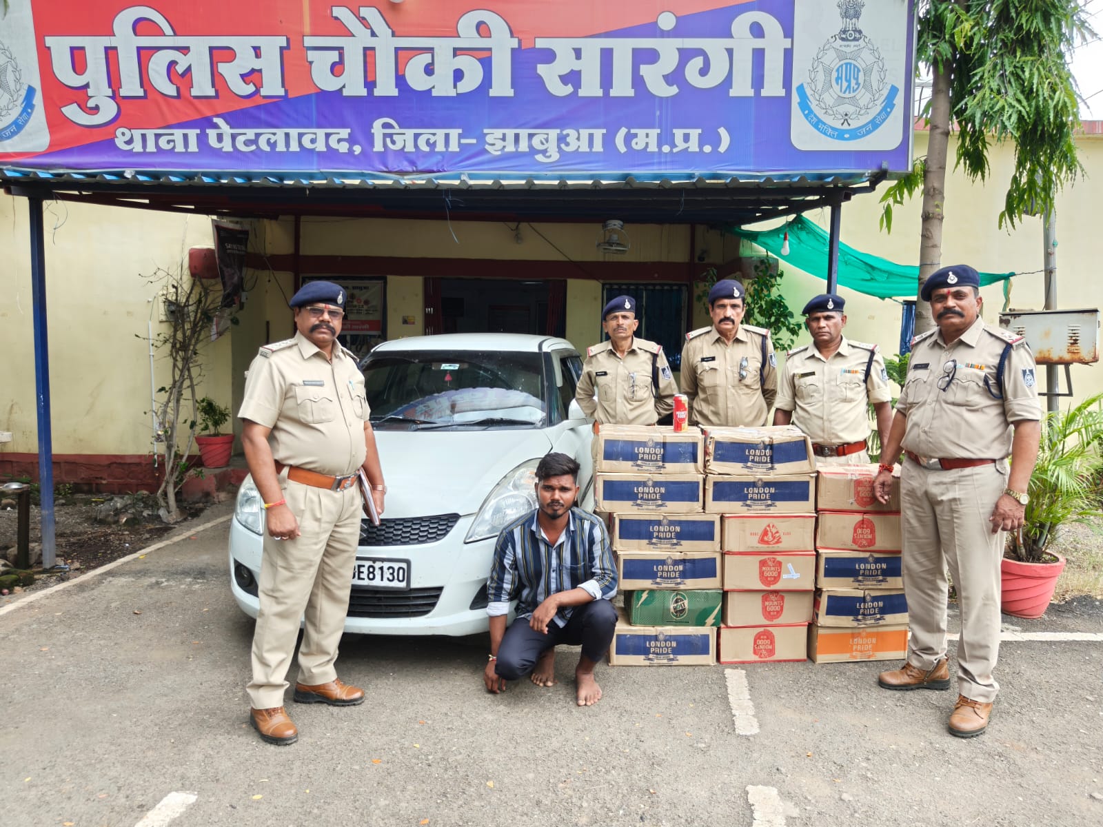कॉम्बिंग गश्त के दौरान सारंगी पुलिस की बड़ी कार्रवाई; 5.17 लाख रुपये से अधिक की अवैध शराब व स्विफ्ट कार जब्त, एक आरोपी गिरफ्तार।